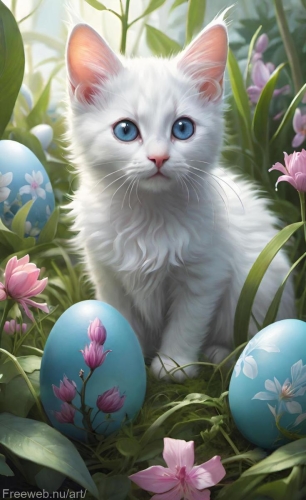 easteregg-and-kitten-freewebnu-digital-art-001