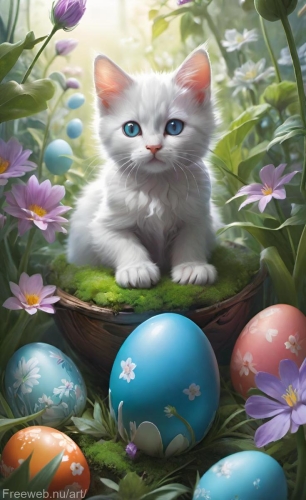 easteregg-and-kitten-freewebnu-digital-art-005