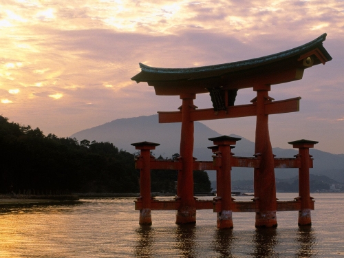 miyajima shrine at sunset  miyajima  japan-wallpaper-desktopgoodies-012